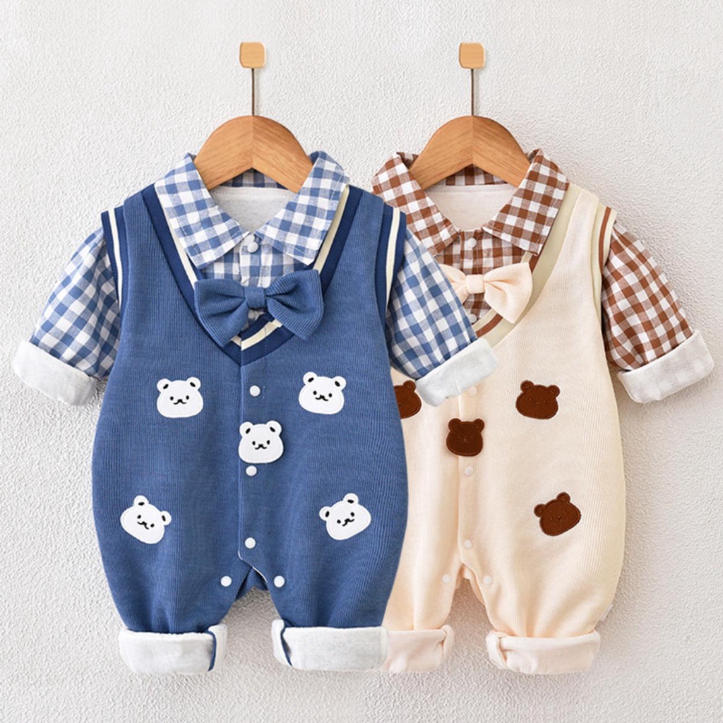 Bộ body dài tay bodysuit áo liền quần bộ đồ liền thân Babyshop88 cho bé trai bé gái M25.11.23-1