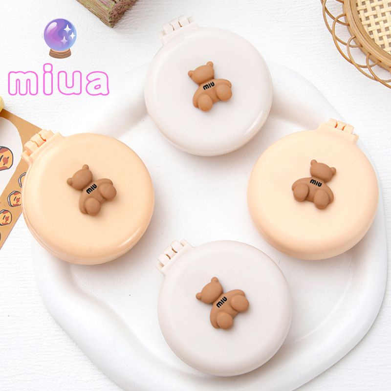 Miua🔮Lược Chải Tóc Mini Chống Tĩnh Điện Có Gương Soi Hình Gấu Hoạt Hình Dễ Thương Có Thể Gập Lại Cho Bé Gái