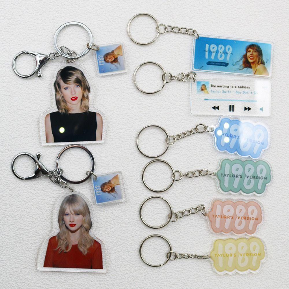 Móc Chìa Khóa mini Bằng acrylic Hình Ca Sĩ taylor swift cd 1989