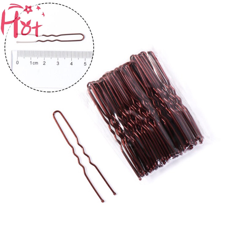 Jr Set 50 Kẹp Tăm Chữ u Màu Vàng Dùng Tạo Kiểu Tóc Thời Trang Cho Nữ vn