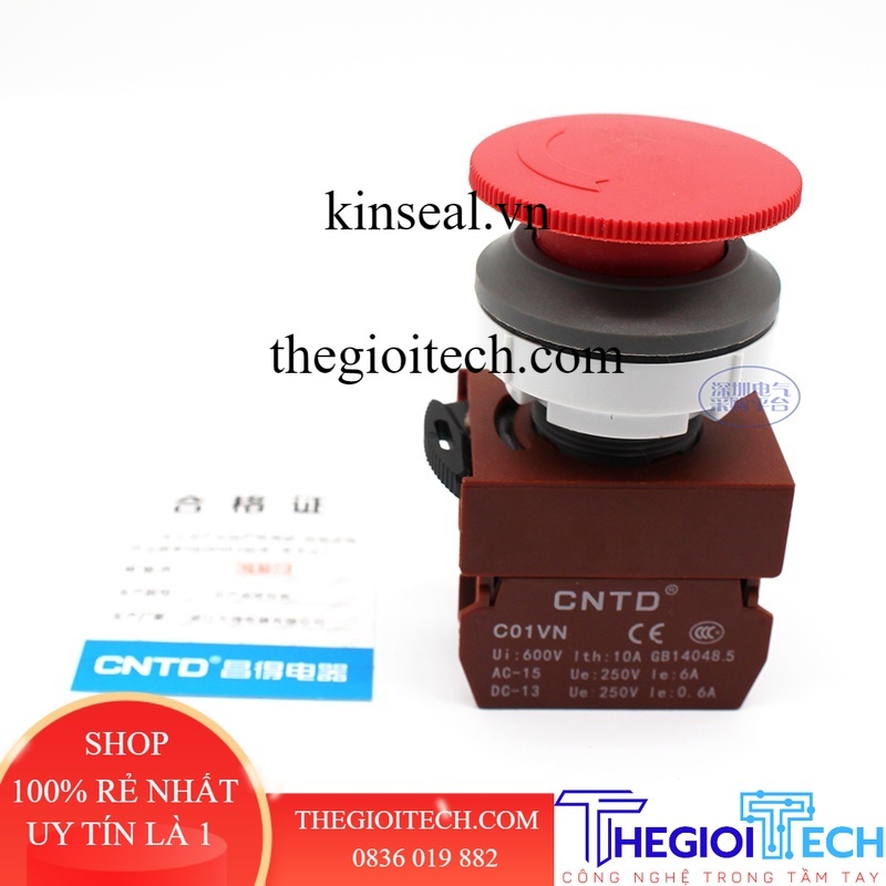 [Xịn] Công tắc Nút Dừng Khẩn Cấp CNTD Đường Kính Lỗ 30 mm, Emergency STOP Button C3PNR4