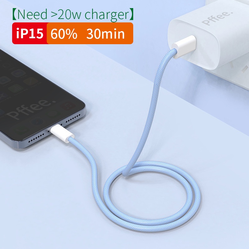 Cáp Sạc Nhanh pffee 100w usb c Sang type c Cho Iphone 15 xiaomi huawei