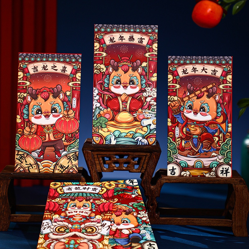 Set 6 Bao Lì Xì Đỏ May Mắn 2024 Cho Năm Mới