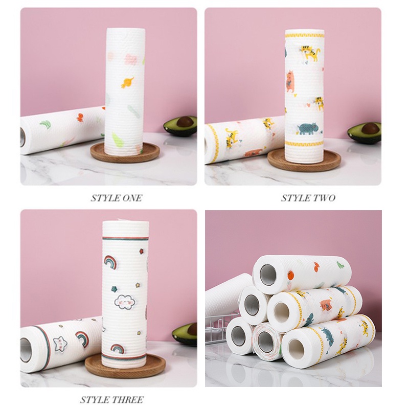 Disposable Kitchen Non Woven Cleaning Dish Cloth Towels Rags Printing Pattern