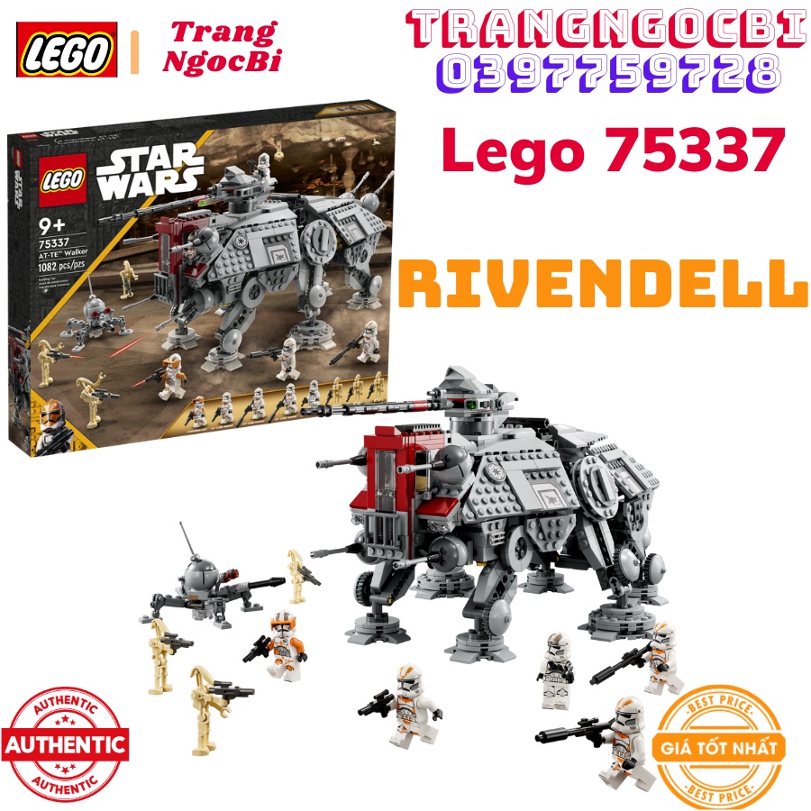 [sẵn] order nhanh- LEGO 75337-Star wars AT-TE Walke [tặng móc khóa]
