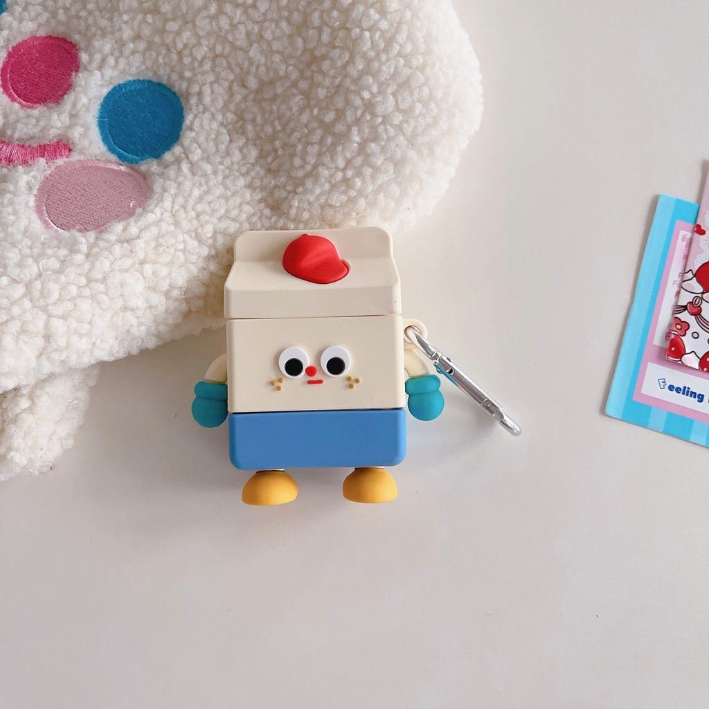 Vỏ Bảo Vệ Hộp Sạc Tai Nghe airpods Pro 2 2023 2023 Hình robot milk Hoạt Hình Dễ Thương Ốp