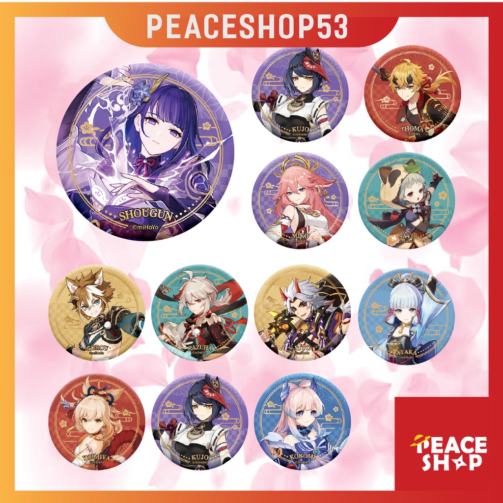 Huy hiệu Genshin Impact Inazuma Lấp Lánh Huy Hiệu Game Genshin Impact Phụ Kiện Anime Manga Ver 10 HH13