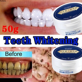 Bột làm trắng răng probiotic tức thì làm trắng răng kem đánh răng loại bỏ vết ố vàng cao răng răng sáng 50g dụng cụ làm sạch răng aubessds