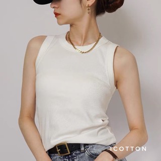 Áo tanktop nữ ICOTTON áo ba lỗ dáng dài phom ôm cổ tròn, co giãn tốt