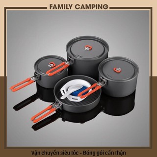 Bộ nồi nấu ăn cắm trại, dã ngoại fire maple feast 4 gấp gọn có túi đựng tiện lợi