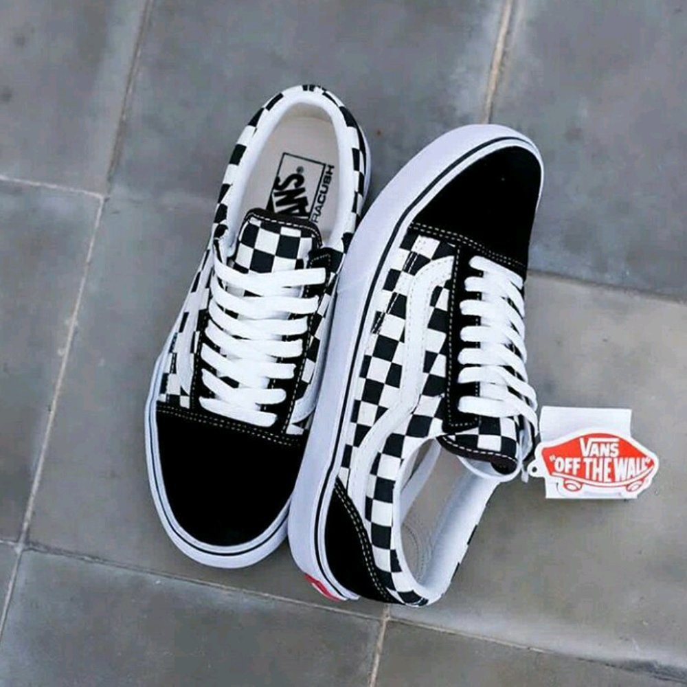 OFF WHITE Giày Vans Trắng Đen Kiểu Cổ Điển Thời Trang Cho Nam Và Nữ Sk8
