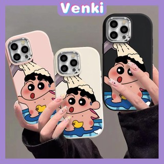 VENKI - Ốp điện thoại Ốp lưng iPhone 15 Pro Max Ốp iPhone Chống Vân Tay TPU Mềm Kim Loại Mạ Điện Khung Camera Hoạt Hình Dễ Thương Tắm Trẻ Em Tương Thích Với iPhone 14 13 12 11 Pro Max 7 8Plus