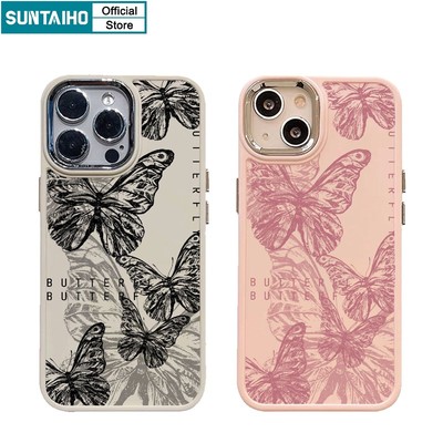 Suntaiho ốp lưng iphone Họa Tiết Bướm Độc Đáo Ốp Điện Thoại Silicon Mềm Chống Sốc Cho Iphone 15 14 12 13 11 Pro Max IP 7 8 Plus Iphon X XS XR XsMax