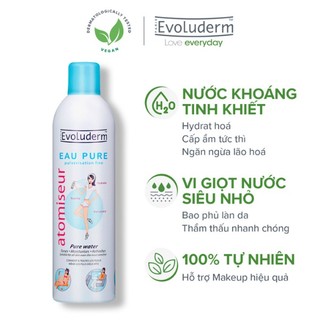Xịt khoáng Evoluderm Atomiseur Eau Pure 400ml