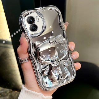 Vỏ Sang Trọng HONOR 90 5G / 90 Lite Vỏ Điện Thoại HONOR90 Lite Mới Họa Tiết Kem Mạ Trong Suốt HONOR90 5G Có Giá Đỡ Gương Hello Kitty