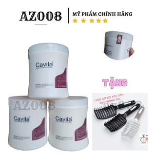 Ủ tóc collagen, hấp dưỡng tóc keratin phục hồi thảo dược Cavila 500ml kklick77 tặng kèm nón ủ tóc dày