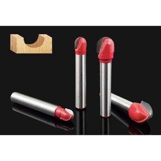 Mũi phay alu mũi soi gỗ quả đào tròn Đỏ lưỡi phay rãnh cốt 6.35mm và 12mm