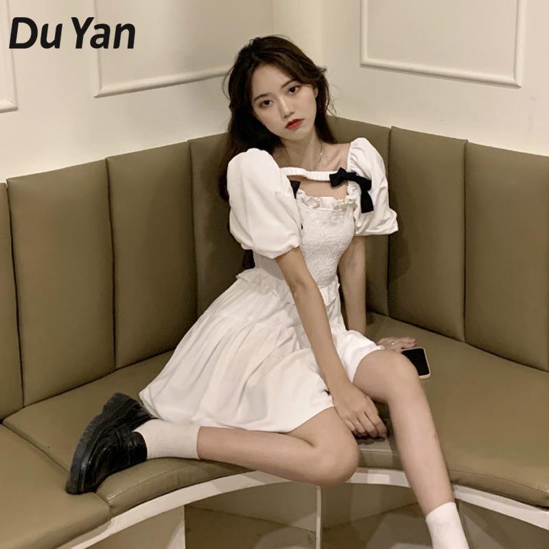 Du YAN Đầm Thiết Kế Eo Thon Phong Cách retro Pháp Dành Cho Nữ
