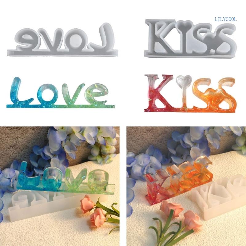 Khuôn Silicone Làm Trang Sức Hình Chữ Kiss Love