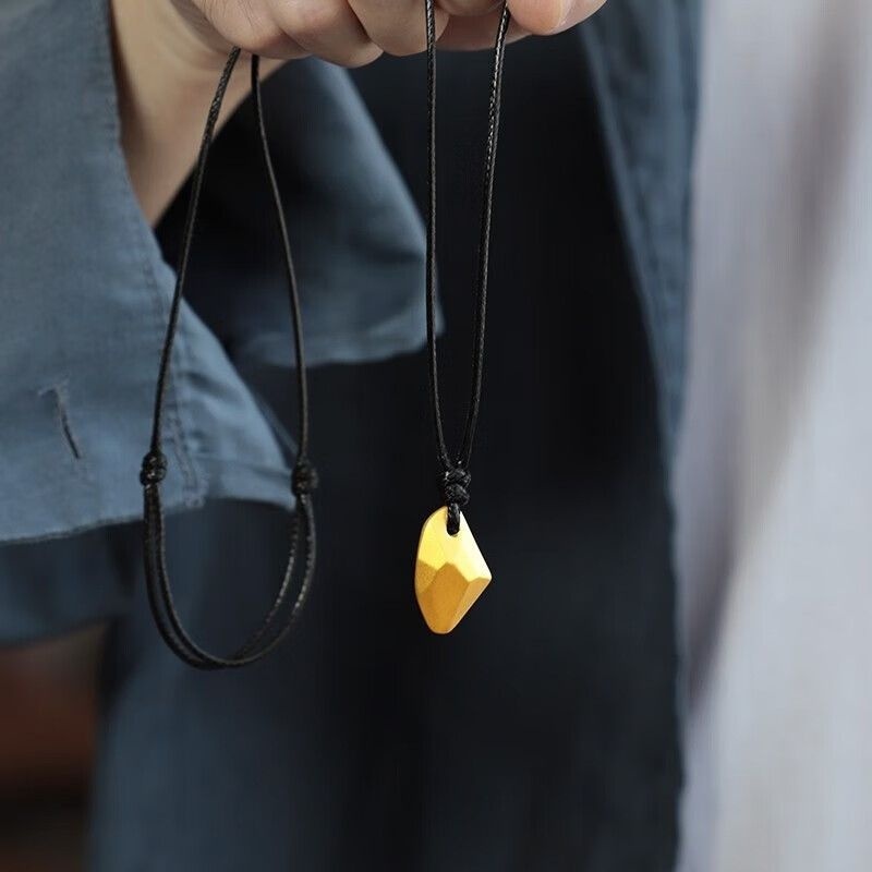 Wish Vòng cổ vàng đá Vòng cổ mặt dây chuyền vàng cho nam Vòng cổ vàng nguyên chất cho nữ Quà Tặng Mặ