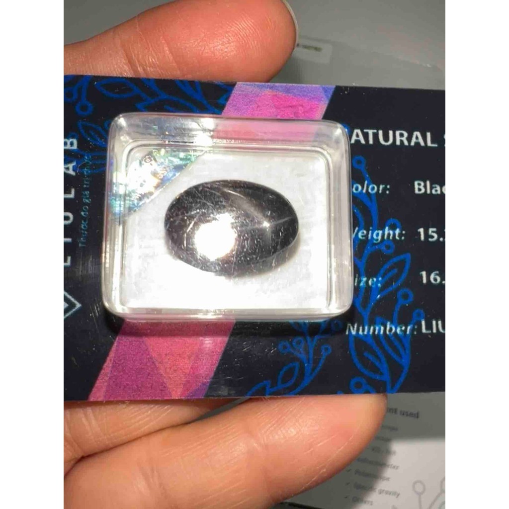 542782-MỘT VIÊN ĐÁ DIOPSIDE ĐEN SAO ( THIÊN NHIÊN ) KHÔNG XỬ LÝ, ĐÃ KIỂM ĐỊNH LIULAB.