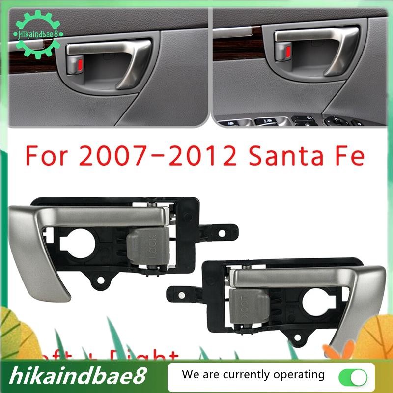 [hIkAi] Tay nắm cửa bên trong bên trái + bên phải cho 2007-2012 Hyundai Santa Fe có núm màu xám 8261