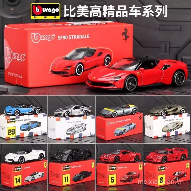 Mô hình xe Ferrari mới Bburago 1/64, mô phỏng xe nhỏ bằng hợp kim, quà tặng trưng bày cho bé trai