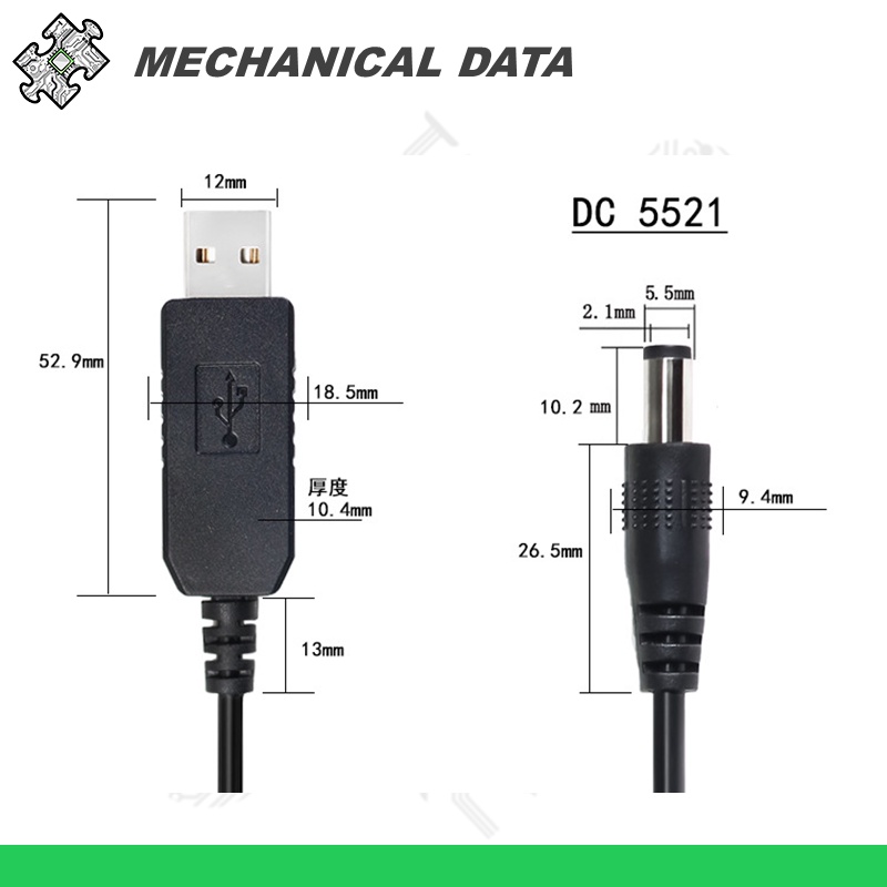 ENGLAB★Dây Cáp Tăng Cường usb Từ 5v Sang 8.4v / 9v / 12v