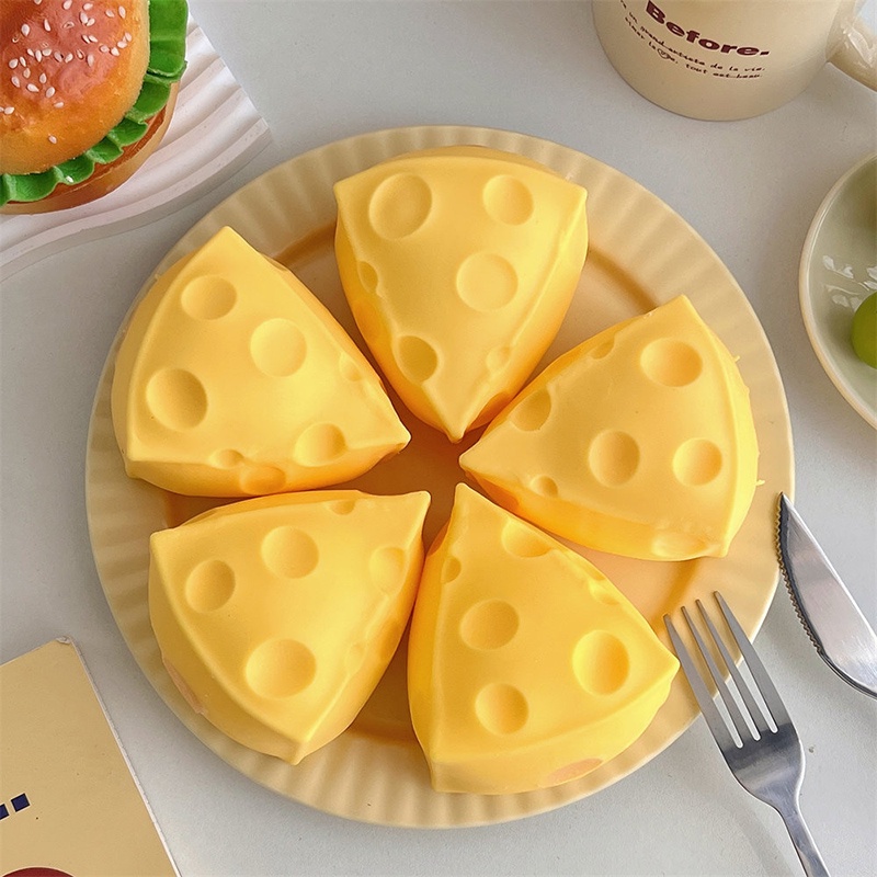 Đồ Chơi Xốp Squishy Giảm Stress Hình Miếng Phô Mai Dễ Thương Cho Bé