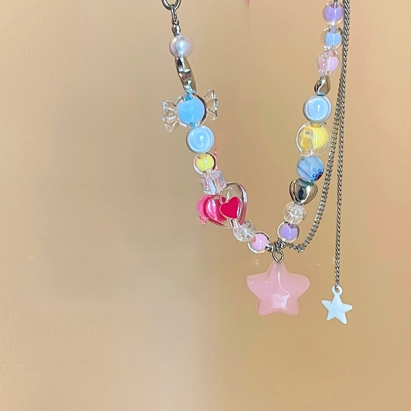 Vòng cổ choker Mặt Ngôi Sao Màu Hồng / Xanh Dương Ngọt Ngào Cá Tính