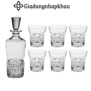 Bộ bình ly pha lê cao cấp bohemia trinity, set bình rượu 0.7l kèm 6 cốc 320ml, nhập đức, giadungnhapkhau19