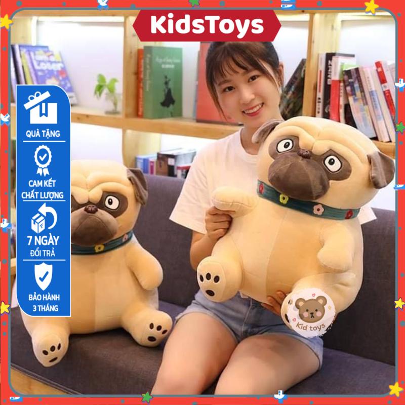 Gấu bông chó Pug Bull mặt xệ ngồi chó Nô tài thú nhồi bông mềm mịn đáng yêu hàng cao cấp [Có bảo hành]