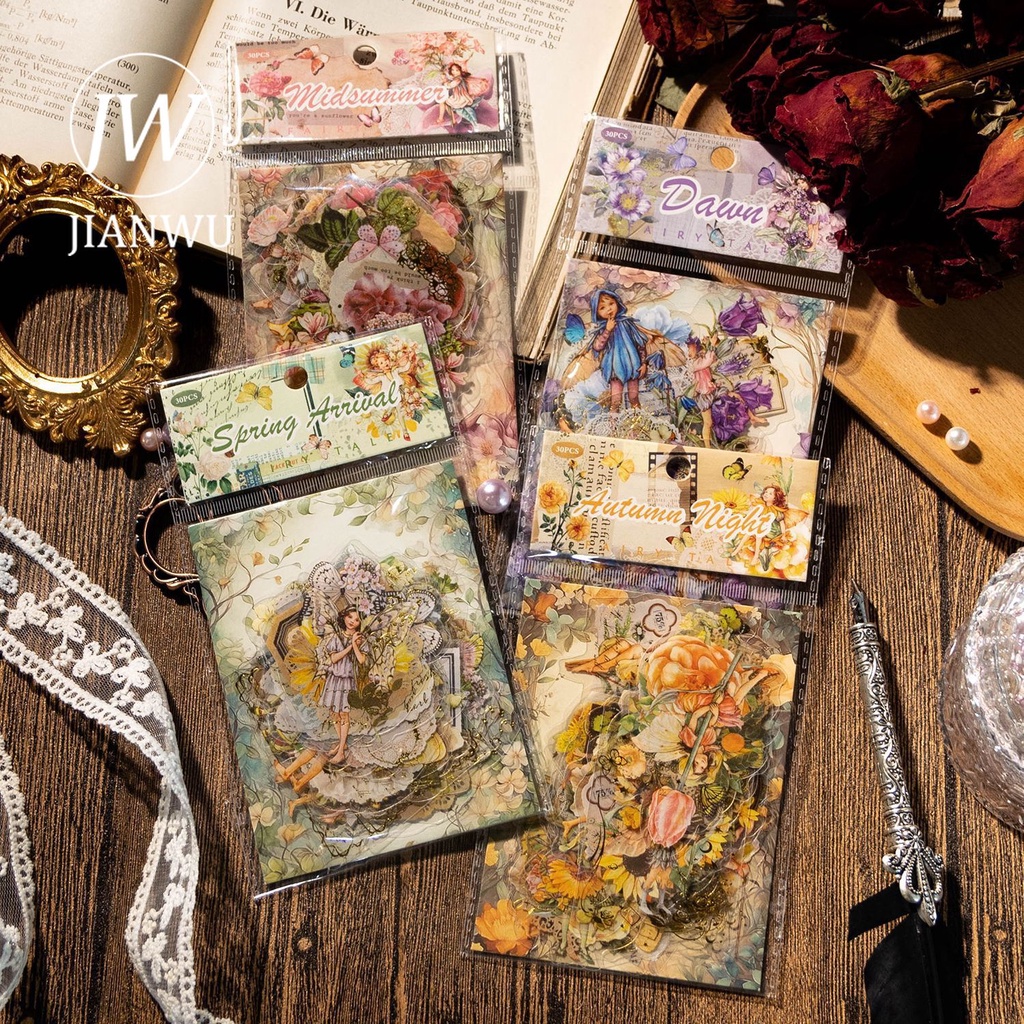 Bộ 30 Tấm sticker Dán Trang Trí Hình Nhân Vật Hoạt Hình Cổ Tích diy