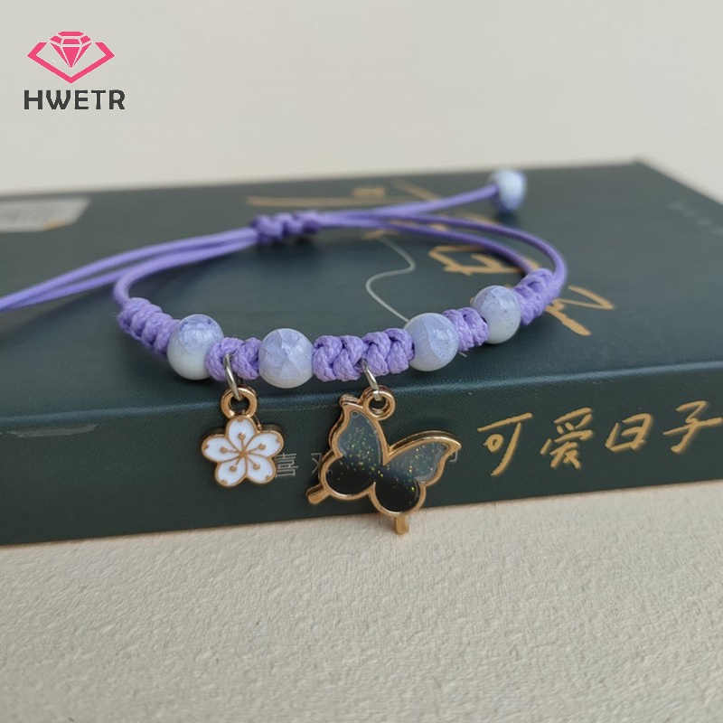 Vòng Đeo Tay May Mắn Mặt Hình Bướm handmade Có Thể Điều Chỉnh Dành Cho Bạn Nữ Tuổi teen Mới