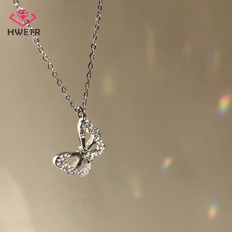 Vòng cổ Mặt Hình Bướm Đính Đá zircon Thời Trang Cho Nữ Mới