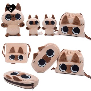 Sjl túi đựng mỹ phẩm / tiền xu / mỹ phẩm hình mèo nhồi bông 20cm thái lan làm quà tặng sinh nhật cho bé