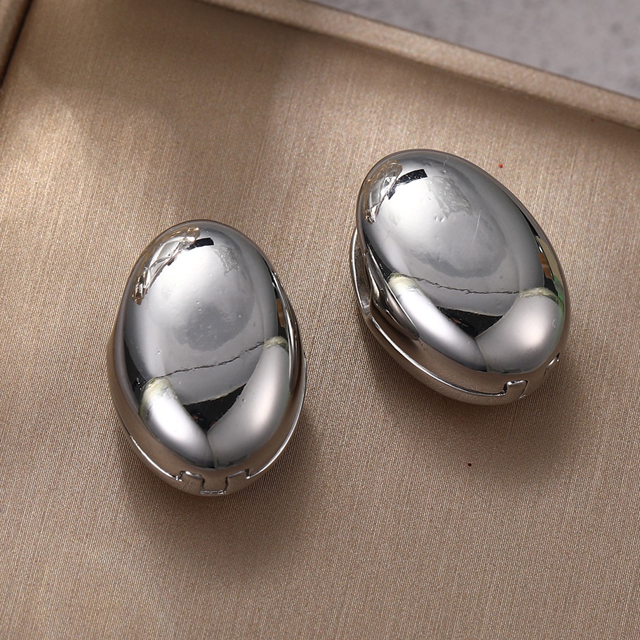 Bông Tai Kim Loại Mạ Vàng Hình oval Thanh Lịch Cho Nữ Mới