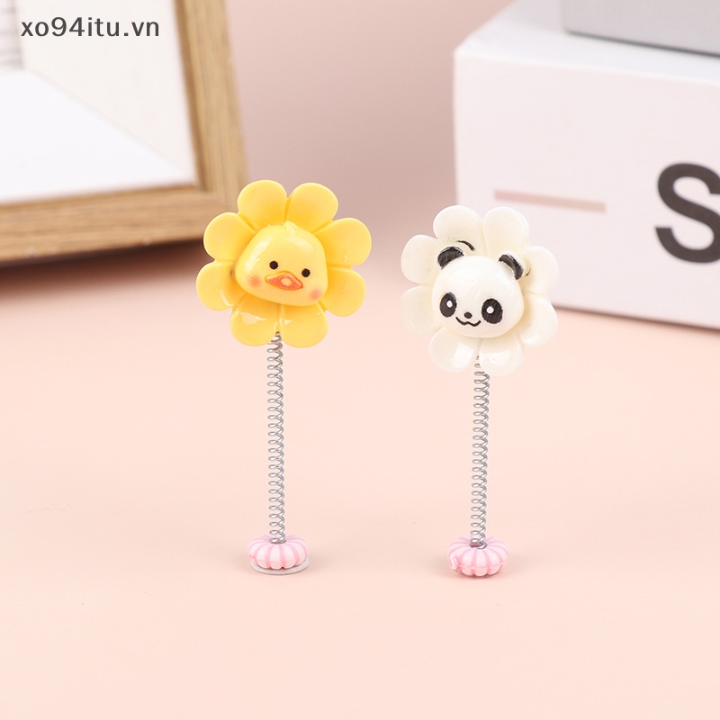 Xoitu Set 5 Đồ Trang Trí Bảng Điều Khiển Xe Hơi Họa Tiết Hoa Hoạt Hình Có Lò Xo vn