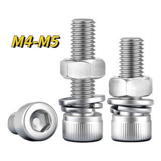 Bộ bu lông đầu lục giác bằng inox 304 m4m5 chuyên dụng