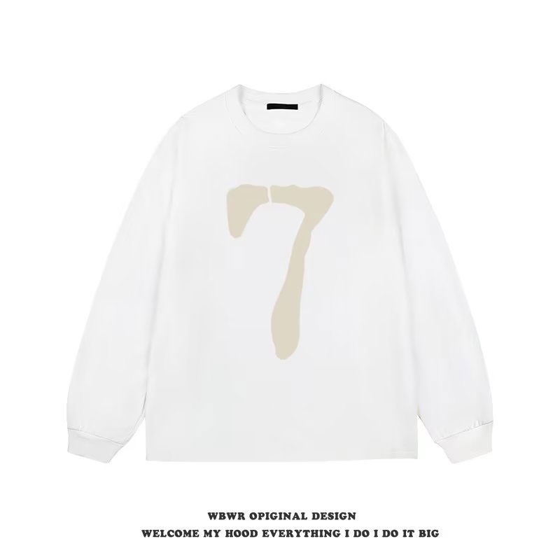 Áo Thun Nam Tay Dài In Số 7 Phong Cách vintage