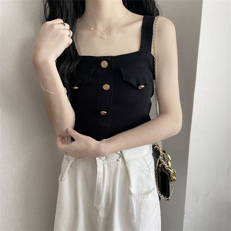 Áo Dệt Kim Không Tay Dáng Ôm Phong Cách Hàn Quốc Thời Trang Mùa Thu Hàng Mới Dành Cho Bạn