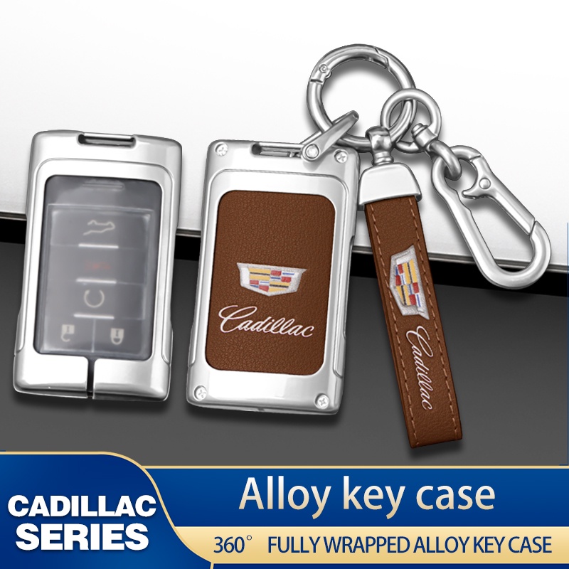 Hợp Kim Kẽm Da Ô Tô Từ Xa Chìa Khóa Bao Đựng Móc Khóa Phụ Kiện Cho Cadillac Srx 2014 Seville Sls Xts Escalade Cts