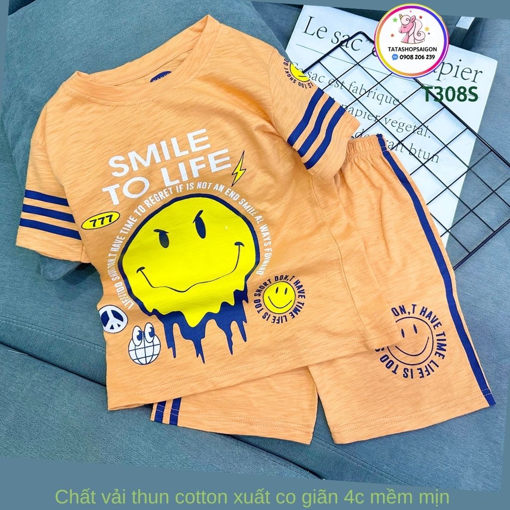 Đồ Bộ Cho Bé Trai 11-40 Kg Cotton Chính Phẩm In Hoạt Hình Hot Trend Mềm Mịn Mát  Set Quần Áo Trẻ Em 1-12 Tuổi T308