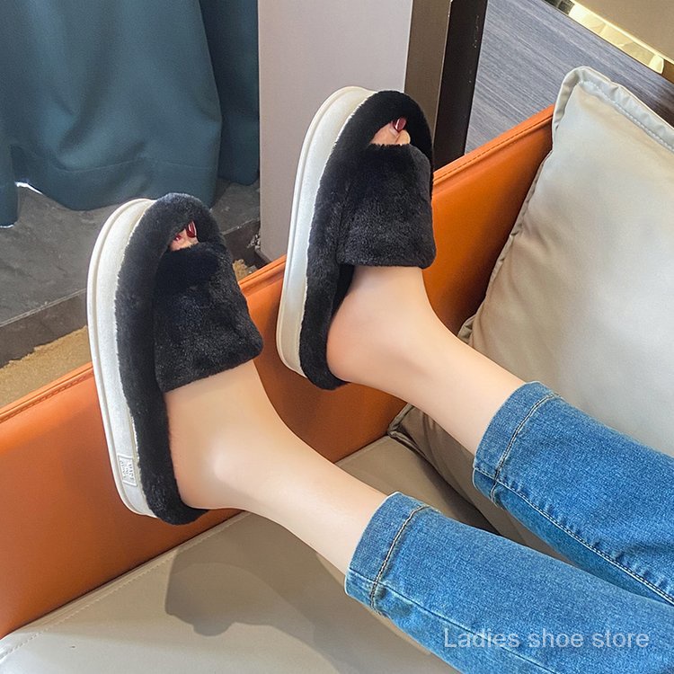 Dép Cao Su Đi Trong Nhà Đế Cao Su Da Lộn cotton Mùa Thu