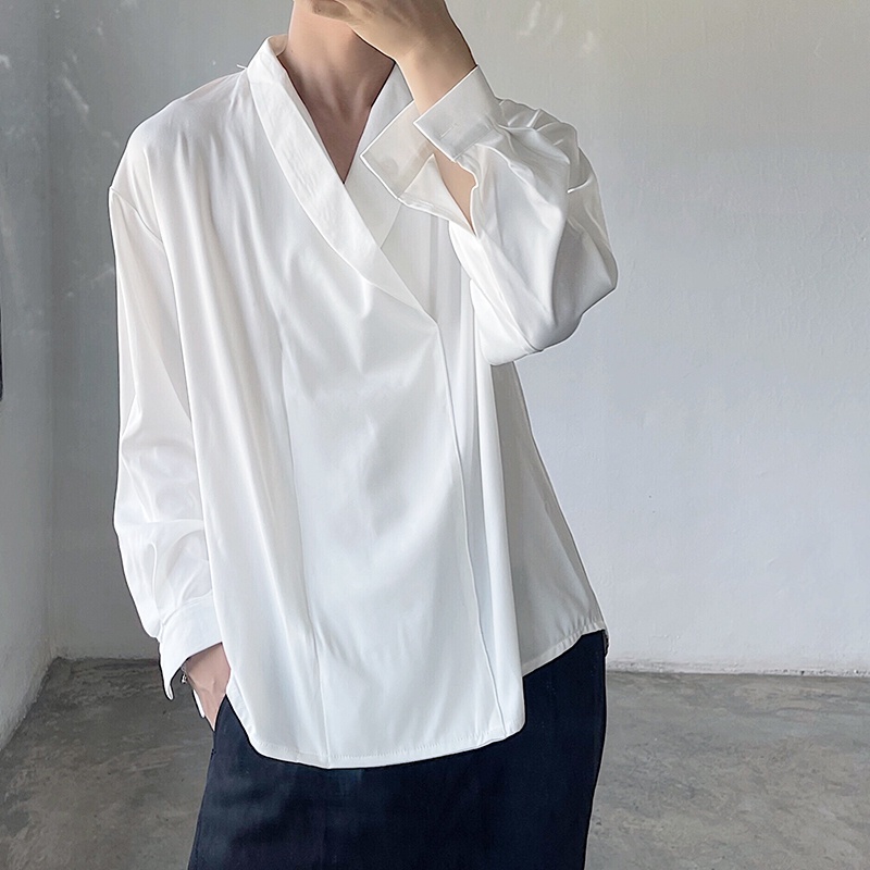 INCERUN Áo Sơ Mi Tay Dài Màu Trơn In Họa Tiết Trái Cây Thời Trang Cho Nam