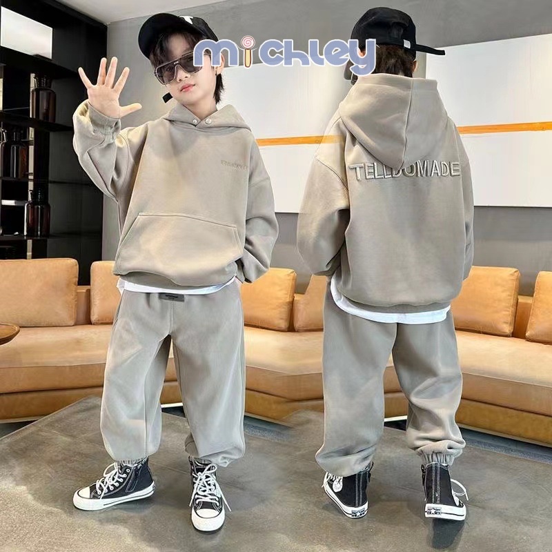 Michley Bộ Áo Hoodie Dài Tay In Chữ + Quần Legging Thời Trang Cho Người Lớn Tuổi