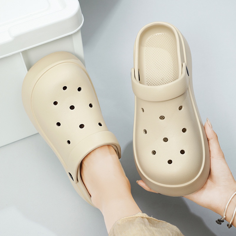 AYUER Xăng đan mary jane Đế Xốp Dày 6cm Chống Trượt