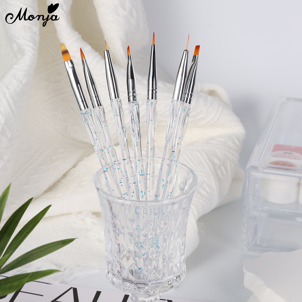 Monja Cọ Vẽ Trang Trí Móng Tay Nghệ Thuật gel uv Trong Suốt 7 Phong Cách diy