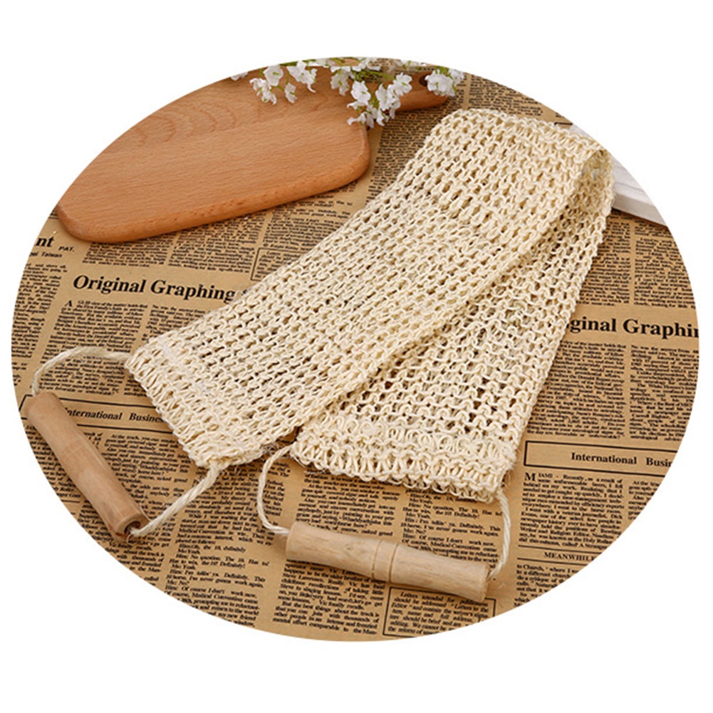 Dây Chà Lưng Tay Cầm Gỗ Tẩy Tế Bào Chết Tiện Dụng Cho Nhà Tắm