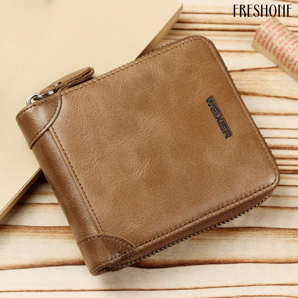 Ví Nam Nhiều Ngăn Giả Da Đa Năng Có Dây Kéo Dùng Khi Đi Du Lịch